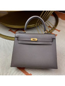 Hermes Kelly 25cm Original Epsom Leather Bag Grey