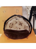 Louis Vuitton Monogram Mink Fur Winter Chapka Hat Beige 2020