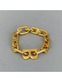 Balenciaga B Chain Bracelet Gold 2021