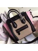 Celine Nano Luggage Handbag In Smooth/Grainy Calfskin Grey/Black/Pink 2020