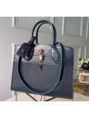 Louis Vuitton City Steamer MM Bag In Smooth & Grainy Calfskin M55347 Deep Blue