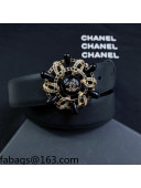 Chanel Calf Leather Belt 3cm with Circle Buckle Black 2021 110837