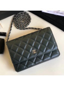 Chanel Quilting Lambskin Wallet on Chain WOC Bag Deep Green (Silver-tone Metal)