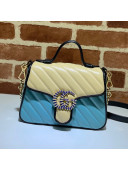 Gucci GG Marmont Leather Mini Bag 446744 Pastel Blue/Apricot 2021