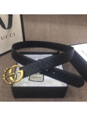 Gucci GG Signature Leather Belt 40mm with Snake GG Buckle Black  