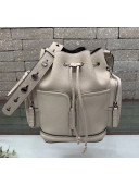 Fendi Mon Tresor Bucket Bag with Pocket White 2019