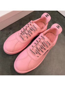 Chanel Smooth Calfskin Logo Lace Sneakers G34811 Pink 2019 