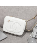 Chanel CC Lambskin Flap Bag AS0321 White 2019