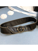 Chanel Black Lambskin Belt 50mm with Framed Buckle and Chain Charm 2020
