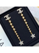 Chanel Crystal Star Long Earrings Silver/Gold 2020
