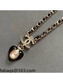 Chanel Love Necklace Black 2021 110852