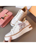 Hermes Calfskin Flying Horse Platform Sneakers Purple 2019