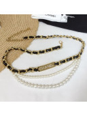 Chanel Chain Pearl Belt Black/White/Gold 2020