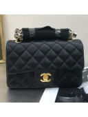 Chanel Quilted Sheepskin Leather Small Classic Flap Bag Black/Gold 2019