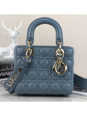 Dior Lady Dior MY ABCDior Small Bag in Storm Blue Cannage Leather 2021