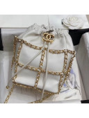 Chanel Chain Large Drawstring Bucket Bag AS2314 White 2020