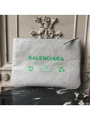 Balen...ga Lambskin Supremarket Clip Medium Pouch Balenciaga Grey 2018