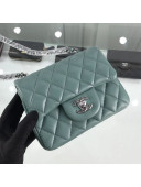 Chanel Quilted Lambskin Mini Flap Bag A35200 Blue/Silver 2020