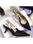 Dior J'Adior Slingback Fishnet Pump With 6.5cm Heel Black 2020