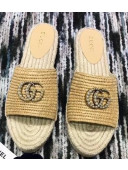 Gucci Raffia Espadrilles Slipper 2018