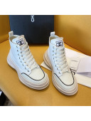 Chanel Vintage Canvas High-Top Sneakers White 20102303 2020