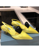 Prada Silk Slingback Pumps 3cm Yellow 2021