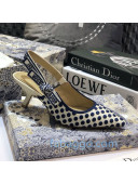 Dior J'Adior Slingback Pumps 65mm in Dots Embroidered Canvas Blue 2020