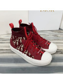 Dior Walk'n'Dior High Top Sneakers in Red Oblique Knit 2020