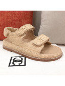 Chanel Braided Fabric Strap Flat Sandals G35927 Beige 2021