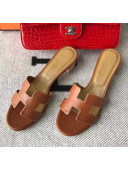 Hermes Oasis Sandal in Smooth Calfskin With 5cm Heel Brown 02 2021