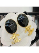 Chanel Resin Stone Short Earrings AB5092 Black 2020