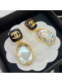 Chanel Resin Stone Short Earrings AB5181 Black/Crystal 2020