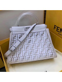 Fendi Transparent Peekaboo Regular Top Handle Bag White 2019
