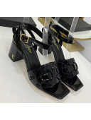 Saint Laurent Patent Leather Sandal With 6.5cm Heel Black 2020