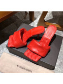 Bottega Veneta Lambskin BV LIDO Sandals With 9cm Heel Red 2020