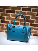 Gucci Interlocking G Charm Leather Tote Bag 449659 Turquoise 2019
