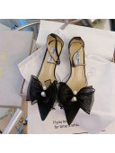 Jimmy Choo Pearl Bow Pointed Sandals 4.5cm Black 2021