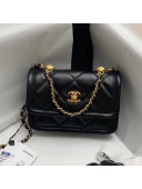Chanel Quilted Lambskin Mini Flap Bag with Metal Button AP1664 Black 2020
