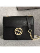 Gucci GG Leather Small Shoulder Bag 510304 Black 2018