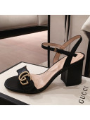 Gucci Leather GG Strap Mid-heel Sandals Black 2021