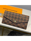 Louis Vuitton Damier Ebene Canvas Studded Sarah Flap Large Wallet N60249 2019