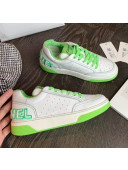 Chanel Multicolor Calfskin Leather Sneaker White/Green 2020