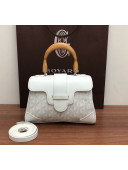 Goyard Saigon Mini Flap Top Handle Bag White