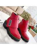 Louis Vuitton LV Beaubourg Padded Strap Ankle Boots Red 2021