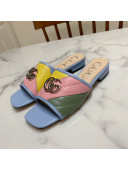 Gucci GG Marmont Leather ‎Slide Sandals Multicolor 2021