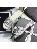 Chanel Check Tweed Mules Sandals G35903 White/Black 2020
