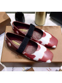 Burberry Calfskin Flat Ballerina With Elastic Band Red/White 2020