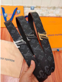 Louis Vuitton x Supreme Monogram Leather Belt 40mm with LV Buckle Black 2019