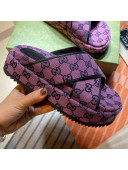 Gucci GG Canvas Platform Sandal 663666 Purple 2021