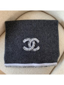 Chanel Cashmere Scarf AA6881 Black/Gray 2020